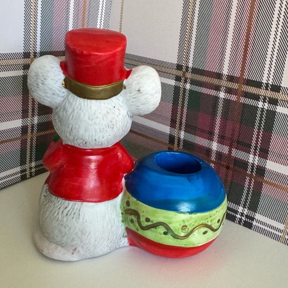 J.S.N.Y. Taiwan Drummer Mouse Christmas Candle Holder Decoration - Picture 2 of 2
